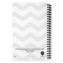 Load image into Gallery viewer, 1 Corinthians 13:13 Gray Chevron Spiral notebook