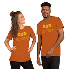 Load image into Gallery viewer, God Driven Short-Sleeve Unisex T-Shirt in Tangellow Print (Matches Caps)