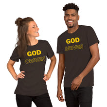 Load image into Gallery viewer, God Driven Short-Sleeve Unisex T-Shirt in Tangellow Print (Matches Caps)