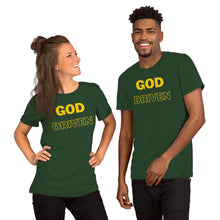 Load image into Gallery viewer, God Driven Short-Sleeve Unisex T-Shirt in Tangellow Print (Matches Caps)
