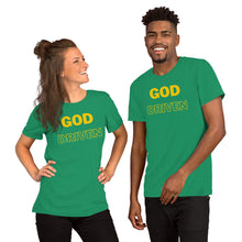 Load image into Gallery viewer, God Driven Short-Sleeve Unisex T-Shirt in Tangellow Print (Matches Caps)