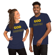 Load image into Gallery viewer, God Driven Short-Sleeve Unisex T-Shirt in Tangellow Print (Matches Caps)
