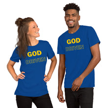 Load image into Gallery viewer, God Driven Short-Sleeve Unisex T-Shirt in Tangellow Print (Matches Caps)