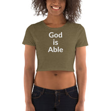Load image into Gallery viewer, God is Able/Submit Women’s Crop Tee