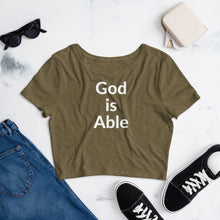 Load image into Gallery viewer, God is Able/Submit Women’s Crop Tee