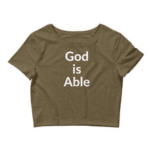 Load image into Gallery viewer, God is Able/Submit Women’s Crop Tee