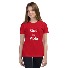 Load image into Gallery viewer, God is Able Youth Short Sleeve T-Shirt