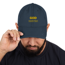 Load image into Gallery viewer, God Driven Distressed Dad Hat
