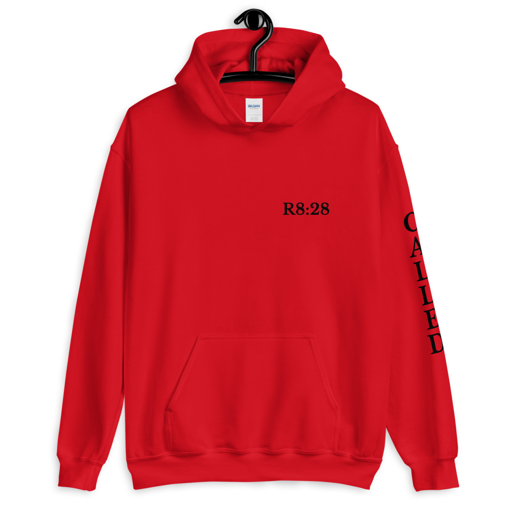 R8:28/ Called Unisex Hoodie Black Text in Four Colors