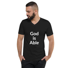 Load image into Gallery viewer, God is Able Unisex Short Sleeve V-Neck T-Shirt
