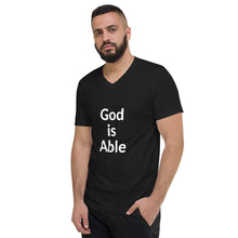 Load image into Gallery viewer, God is Able Unisex Short Sleeve V-Neck T-Shirt
