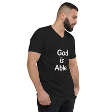 Load image into Gallery viewer, God is Able Unisex Short Sleeve V-Neck T-Shirt
