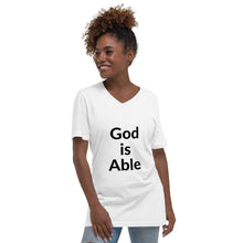 Load image into Gallery viewer, God is Able Unisex Short Sleeve V-Neck T-Shirt
