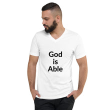 Load image into Gallery viewer, God is Able Unisex Short Sleeve V-Neck T-Shirt
