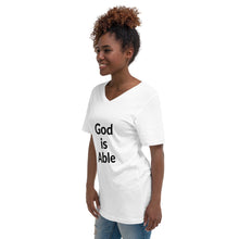 Load image into Gallery viewer, God is Able Unisex Short Sleeve V-Neck T-Shirt
