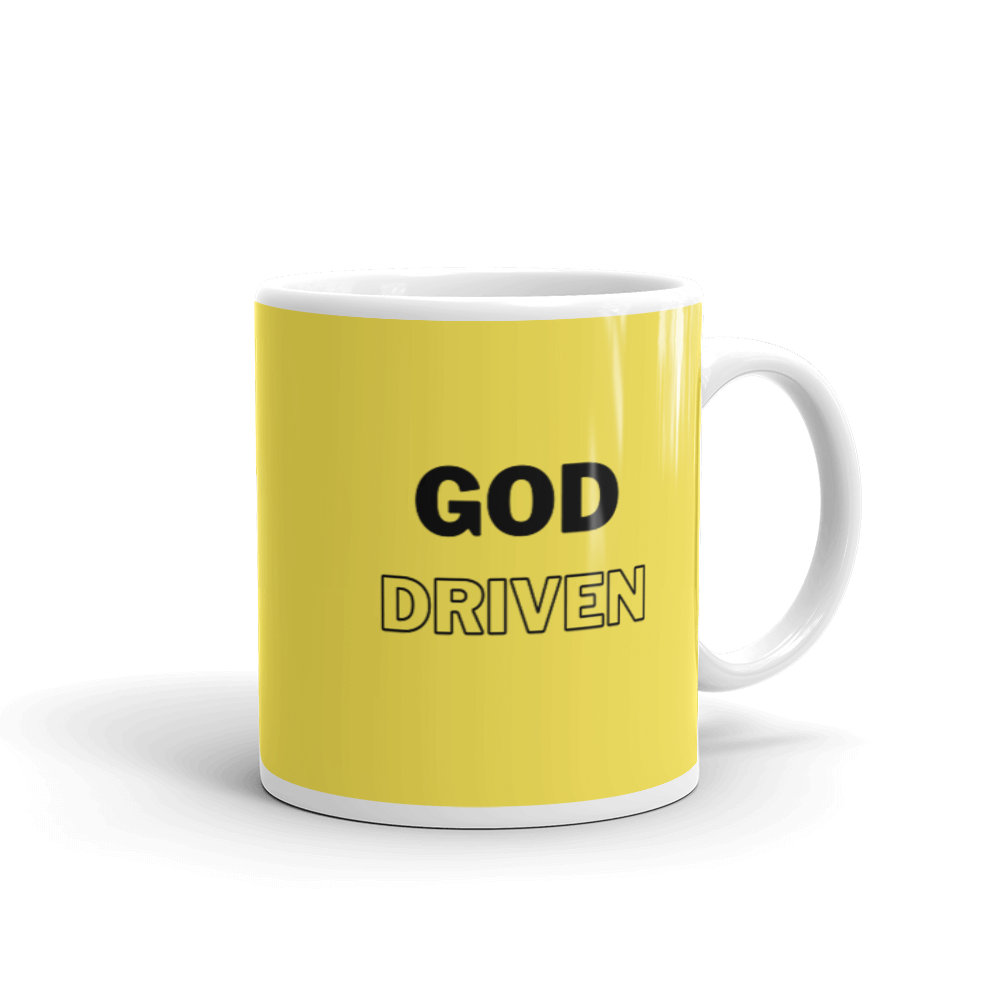 God Driven Yellow Glossy Mug 11oz $14 or 15oz $17