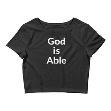 Load image into Gallery viewer, God is Able/Submit Women’s Crop Tee
