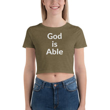 Load image into Gallery viewer, God is Able/Submit Women’s Crop Tee
