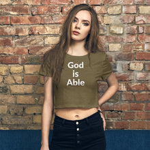 Load image into Gallery viewer, God is Able/Submit Women’s Crop Tee
