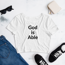 Load image into Gallery viewer, God is Able/Submit Women’s Crop Tee
