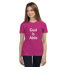 Load image into Gallery viewer, God is Able Youth Short Sleeve T-Shirt
